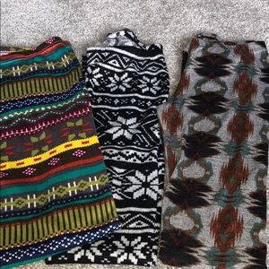 Three pairs of leggings